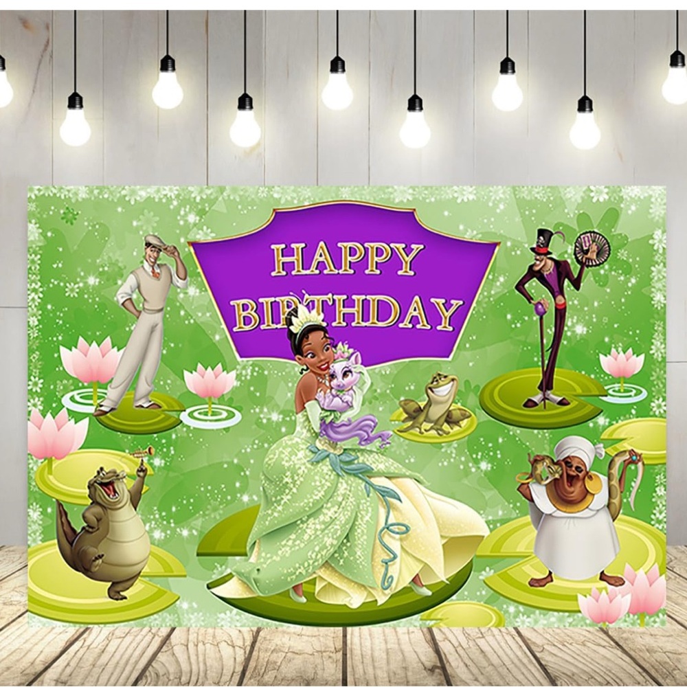 Princess and the Frog Birthday Banner - Green